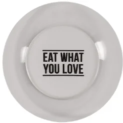 Gifi Assiette plate transparente design "eat what you love"