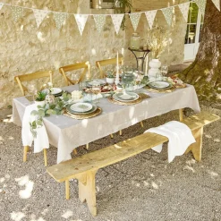 Gifi Assiette plate Venise rebord ondulé faïence vert sauge Ø26cm