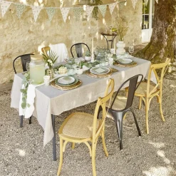 Gifi Assiette plate Venise rebord ondulé faïence vert sauge Ø26cm