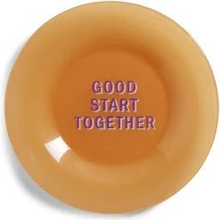 Gifi Assiette plate verre coloré avec message Ø20cm - 3 modèles