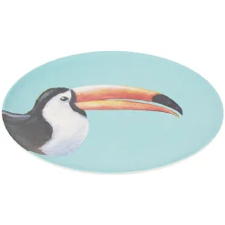 Gifi Assiette ronde en résine mélaminée design exotique