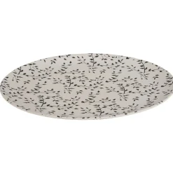 Gifi Assiette ronde fibre de bambou motif tiges et feuilles