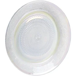 Gifi Assiette ronde plate décor ciselé design irisé