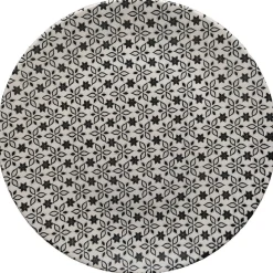 Gifi Assiette ronde plate petits motifs noir blanc