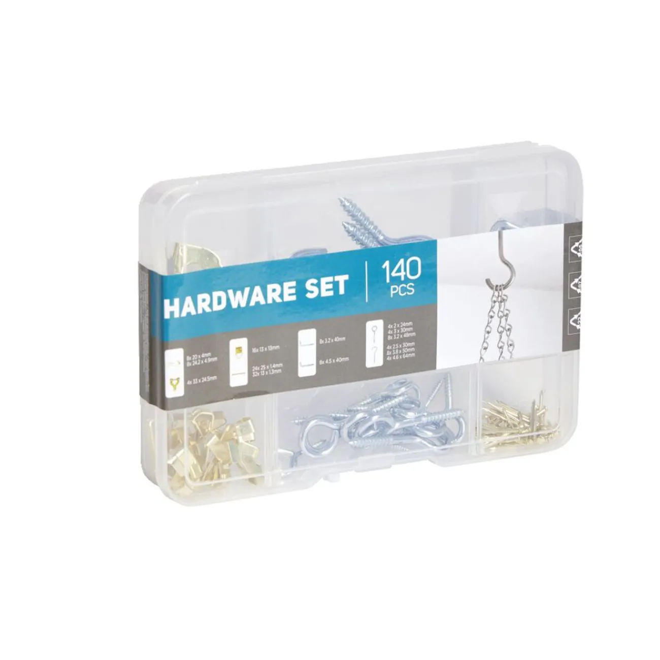 Gifi Rangement|Assortiment de 140 crochets en métal