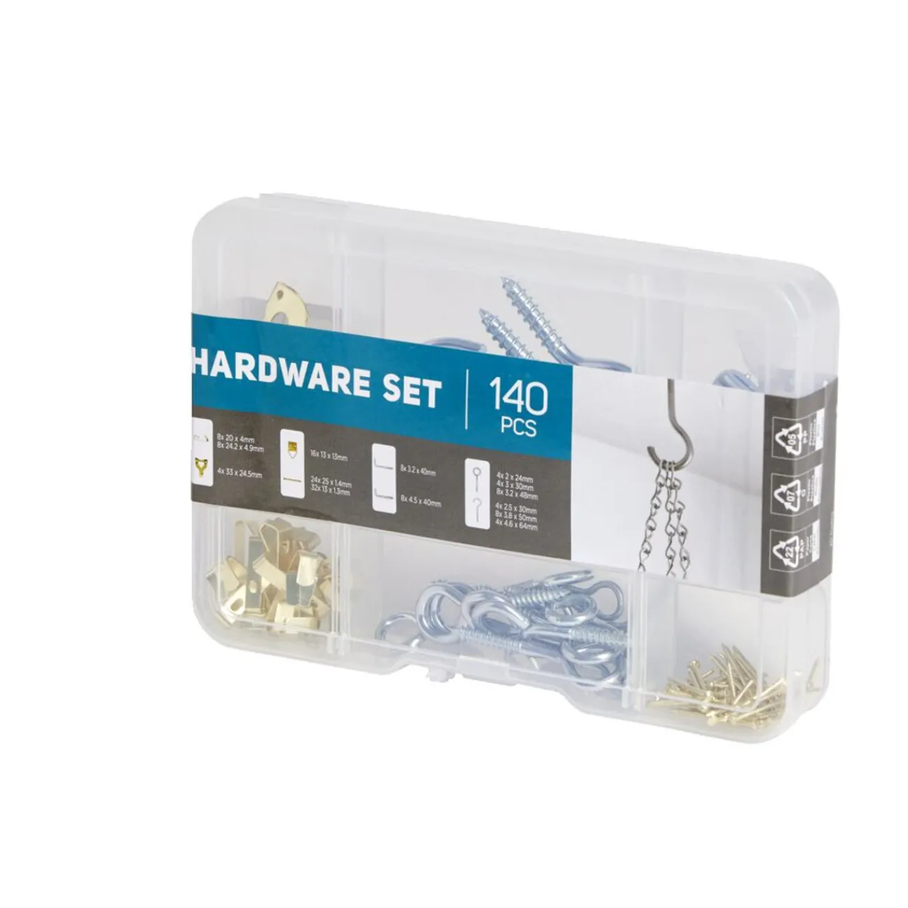 Gifi Rangement|Assortiment de 140 crochets en métal