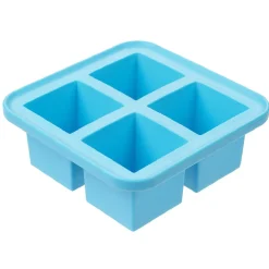 Gifi Bac à glaçon XXL en silicone 4 compartiments blanc/bleu