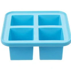 Gifi Bac à glaçon XXL en silicone 4 compartiments blanc/bleu