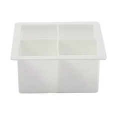 Gifi Bac à glaçons XXL 4 compartiments silicone blanc