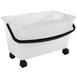 Gifi Entretien Du Linge|Bac à roulettes avec anse blanc et noir 15 L