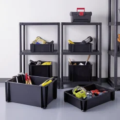 Gifi Rangement|Bac de manutention noir 16L