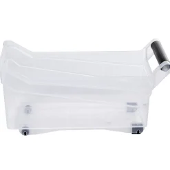 Gifi Rangement|Bac de rangement à roulettes transparent 12L