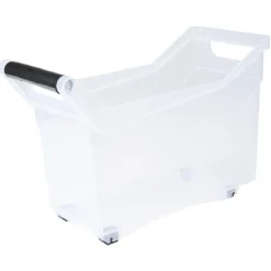 Gifi Rangement|Bac de rangement à roulettes transparent 17L