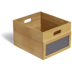 Gifi Rangement|Bac de rangement bois et ardoise Taille S 29xH18x25cm