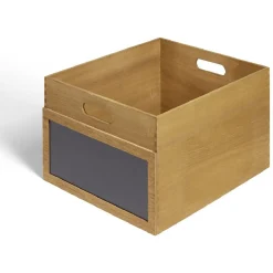 Gifi Rangement|Bac de rangement bois et ardoise 39xH23x33cm Taille L