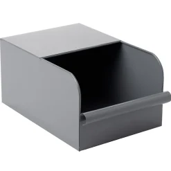 Gifi Rangement|Bac de rangement en métal gris - L17,5 x l25 x H12,5 cm