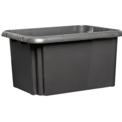 Gifi Rangement|Bac de rangement en plastique noir x2