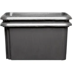 Gifi Rangement|Bac de rangement en plastique noir x2