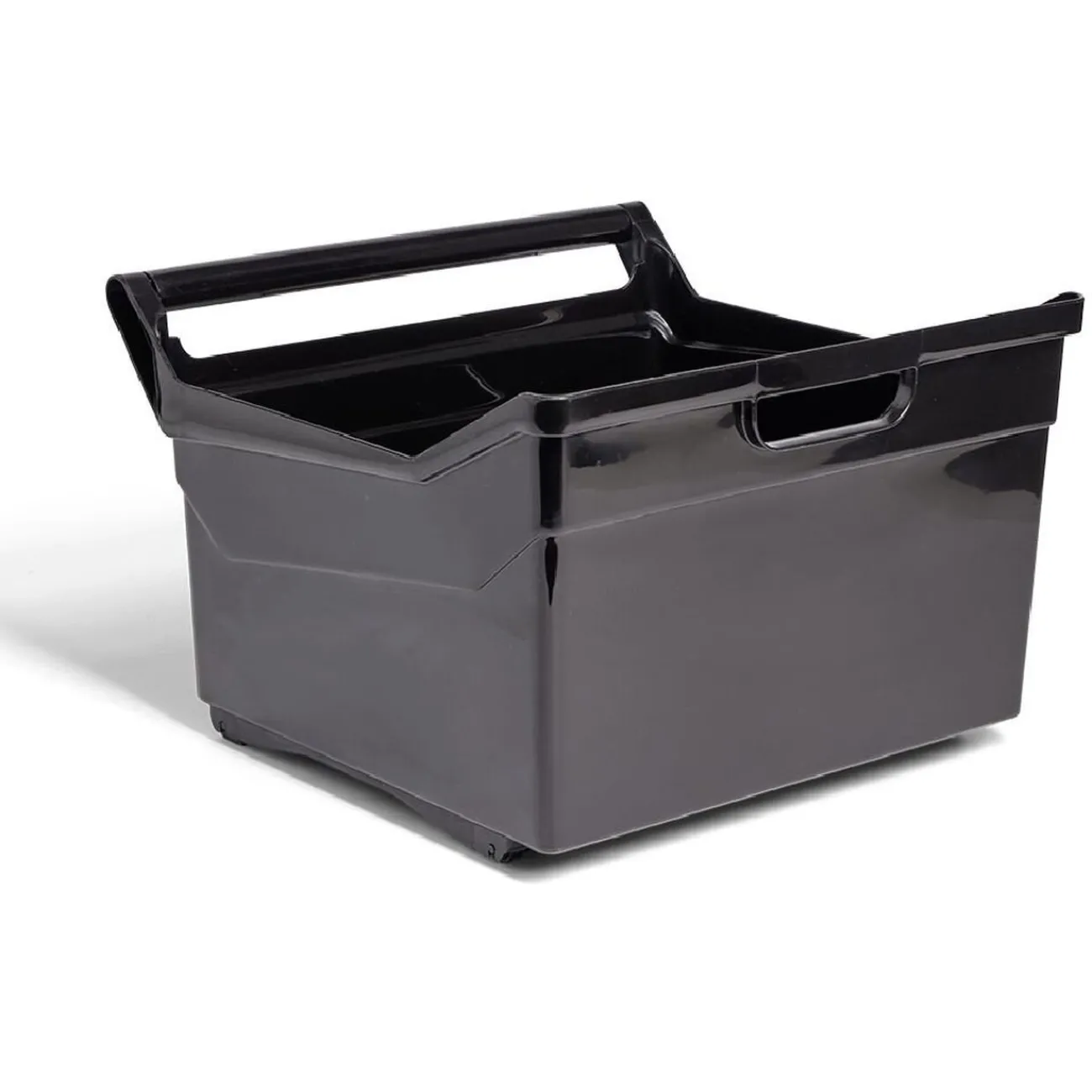 Gifi Rangement|Bac de rangement plastique avec poignées et roues 36x18xH28cm