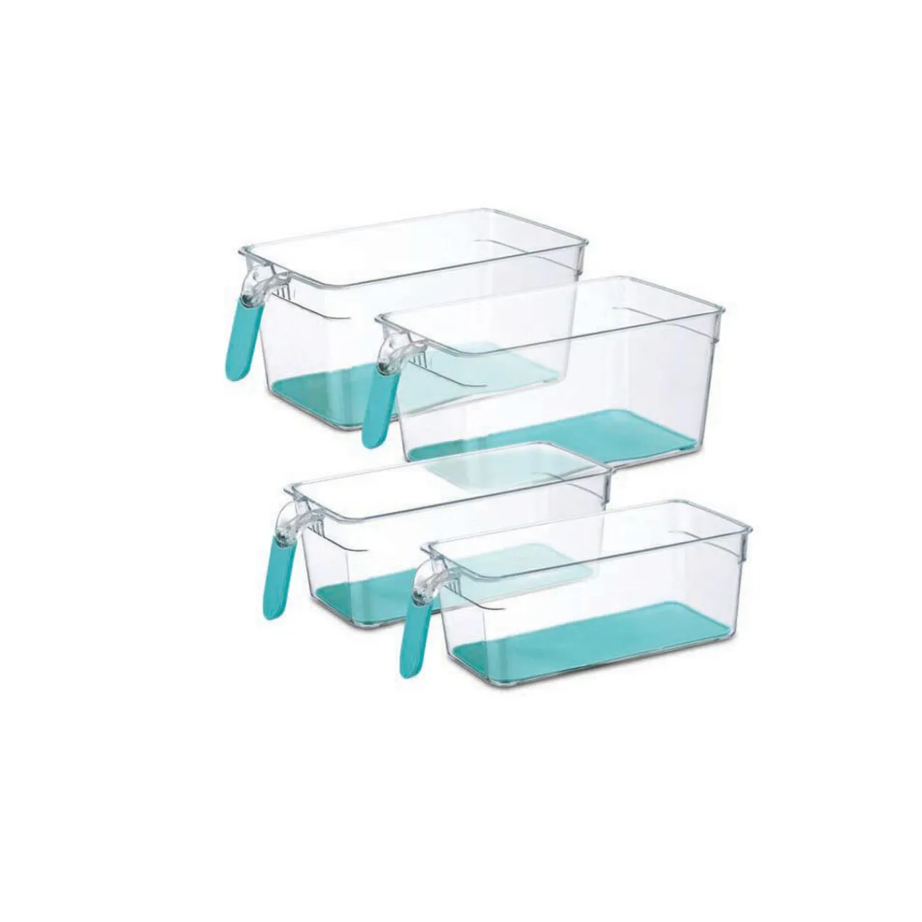 Gifi Bac de rangement pour frigo avec poignée x4