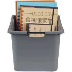 Gifi Rangement|Bac plastique gris