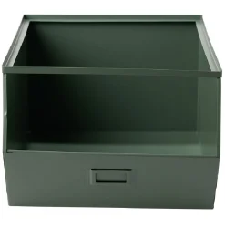 Gifi Rangement|Bac superposable en métal vert - L33 x l25 x H28,5 cm