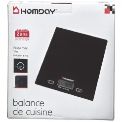 Gifi Balance de cuisine électronique et tactile noire Homday