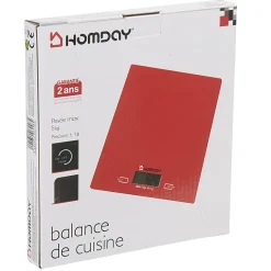 Gifi Balance de cuisine électronique et tactile rouge Homday