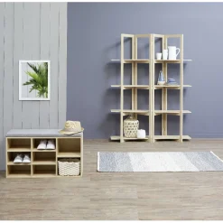 Gifi Rangement|Banc meuble à chaussures 2en1 8 compartiments