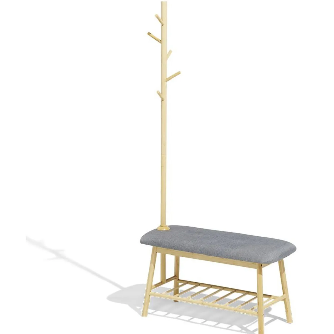 Gifi Rangement|Banc porte manteau Oskar gris 80x34xH165cm