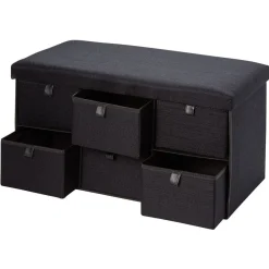 Gifi Rangement|Banc range chaussure en tissu noir