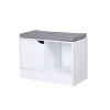 Gifi Rangement|Banc range-chaussures Adam blanc gris 60x30xH44,2 cm