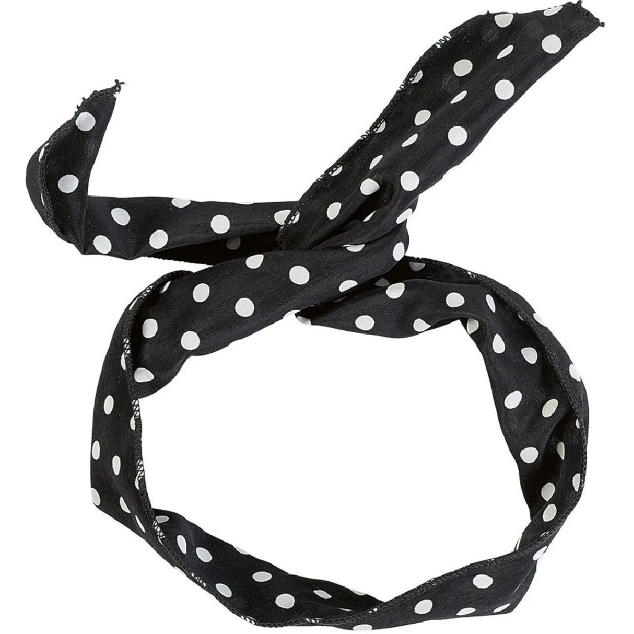 Gifi Beauté^Bandeau ajustable noir imprimé pois blancs