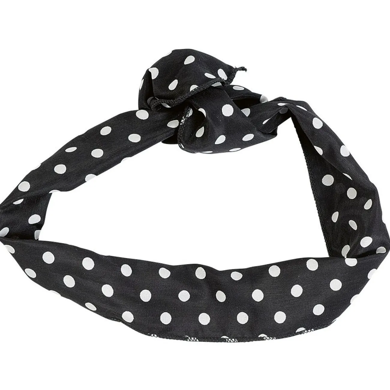 Gifi Beauté^Bandeau ajustable noir imprimé pois blancs