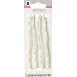 Gifi Beauté^Bandeau élastique perles imitation blanc