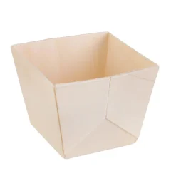 Gifi Barquette de présentation carrée snacking en bois x6