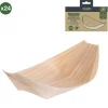 Gifi Barquette de présentation snacking bateau en bois x24