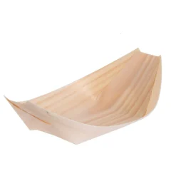 Gifi Barquette de présentation snacking bateau en bois x24
