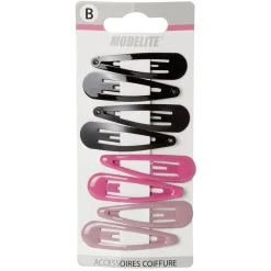 Gifi Beauté^Barrette clic clac enfant métal uni x8