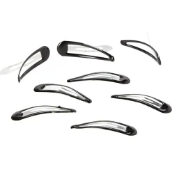 Gifi Beauté^Barrette clic clac métal noir brillant x6