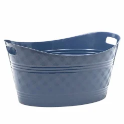 Gifi Nettoyage Et Entretien|Bassine souple ovale motif quadrillé bleu