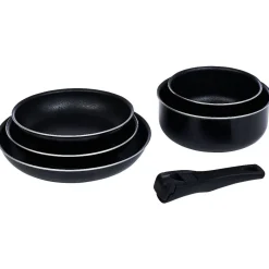 Gifi Batterie de cuisine 6 pièces aluminium noir