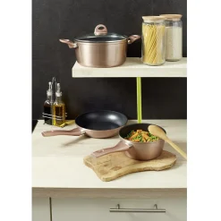 Gifi Batterie de cuisine aluminium forgé 3 pièces tous feux dont induction