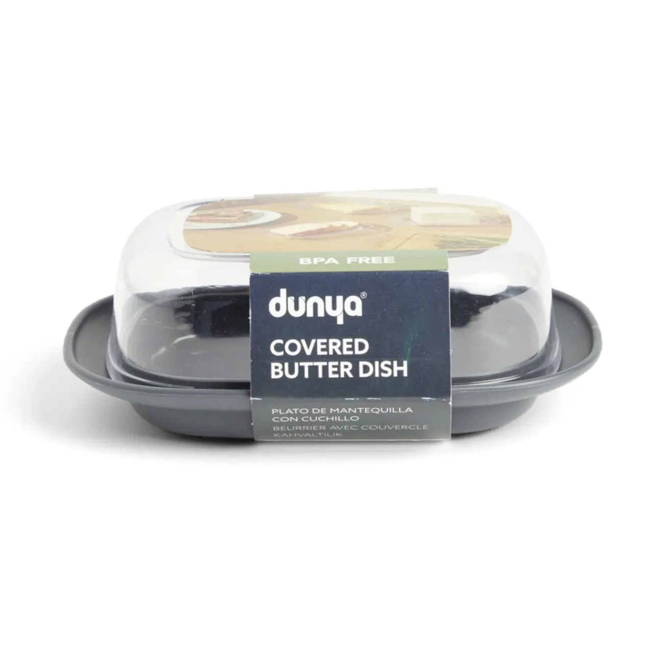 Gifi Beurrier plastique sans BPA transparent ou gris 17,4x12,5xH6cm