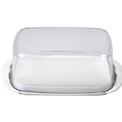 Gifi Beurrier socle blanc avec couvercle transparent