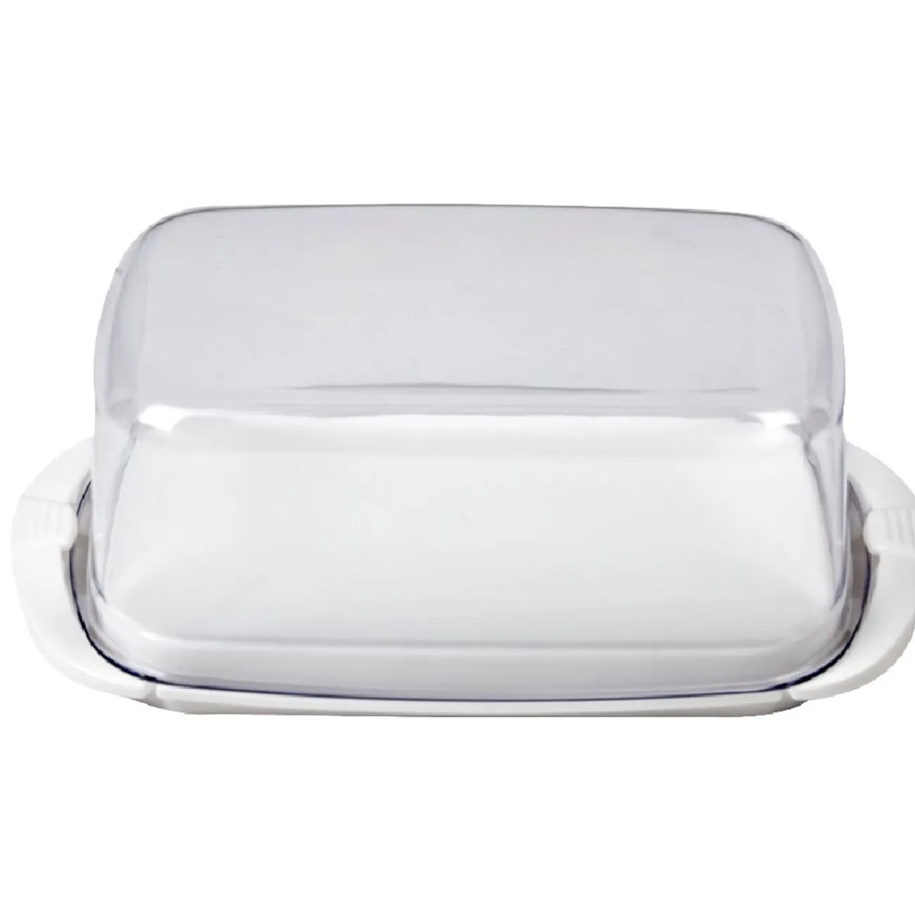 Gifi Beurrier socle blanc avec couvercle transparent