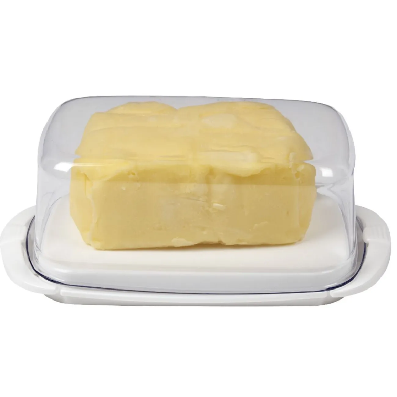 Gifi Beurrier socle blanc avec couvercle transparent