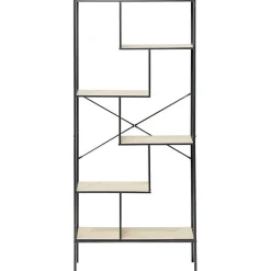 Gifi Rangement|Bibliothèque Etagère sur pied design industriel naturel et noir - Andy