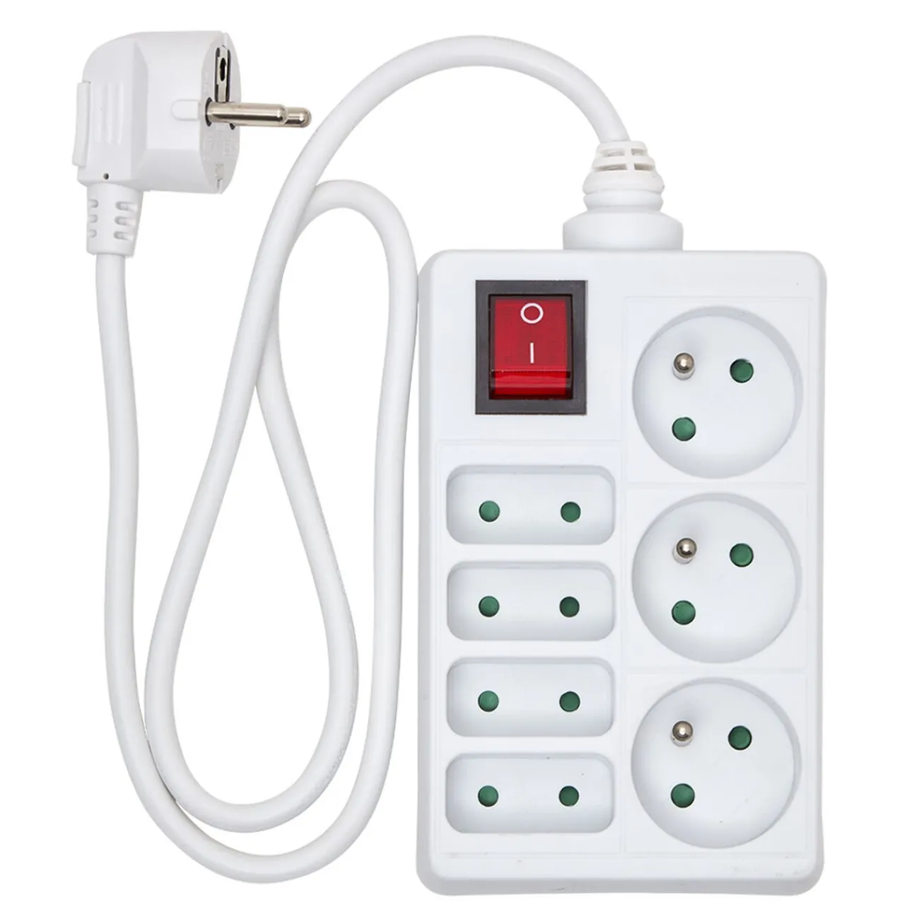 Gifi Accessoires Électriques^Bloc multiprise blanc interrupteur 7 prises