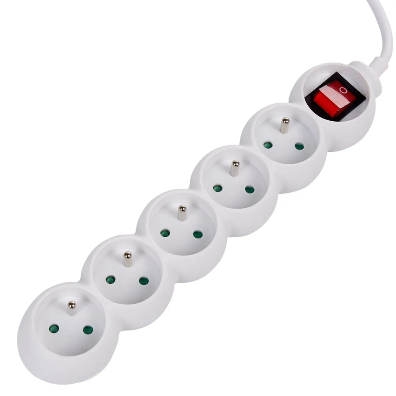 Gifi Accessoires Électriques^Bloc multiprise blanc interrupteur 5 prises